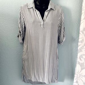 Thread & Supply Blue & White Striper Tunic Top Size XS